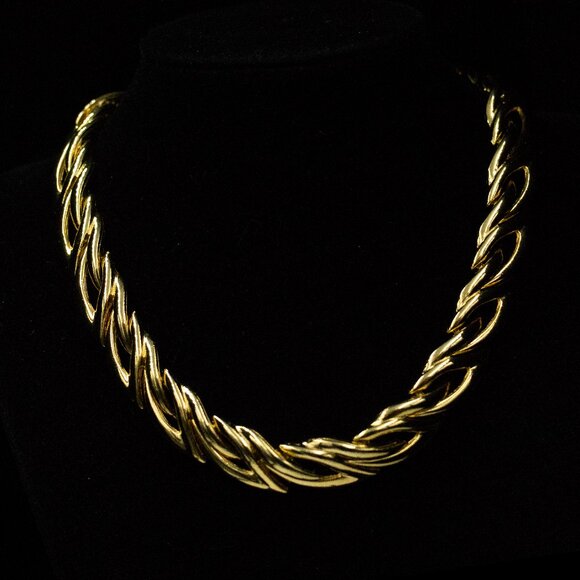 STYLIZED OPEN LEAF SHAPE LINK CHOKER - JNTDLF1 - Picture 1 of 4